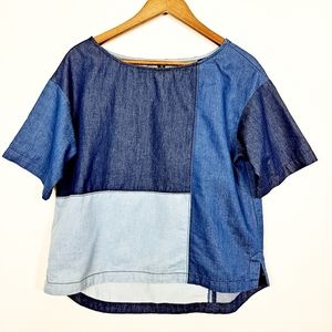 Plenty Tracy Reese Colorblock Denim Top